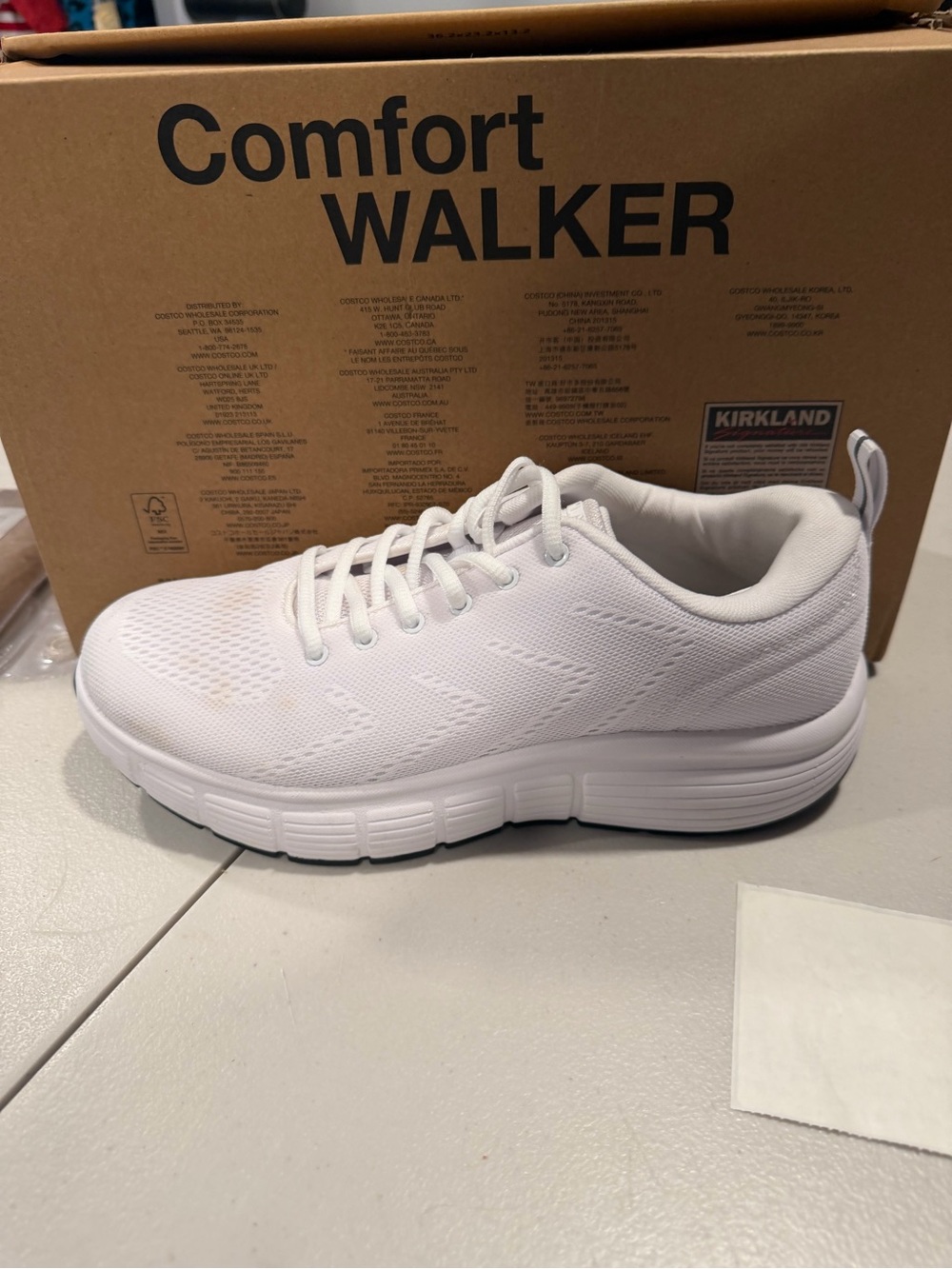 Kirkland Men’s Comfort Walker Athletic Sneakers White Size 8.5 M US